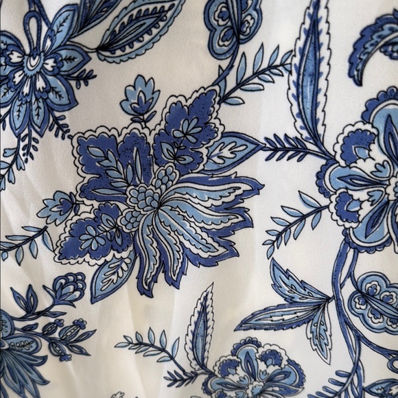 LOFT‎ Women's Blue Floral Top Sz XXL - Picture 6 of 13